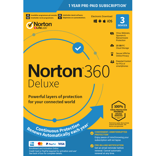 Norton 360 Deluxe - 1-Year / 3-Device